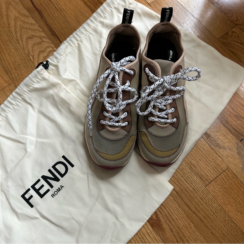 FENDI Technical Mesh Lycra FFreedom Patchwork Sneakers - Picture 6 of 9